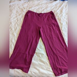 High-waisted Playa Wide Leg Pants 2X pink